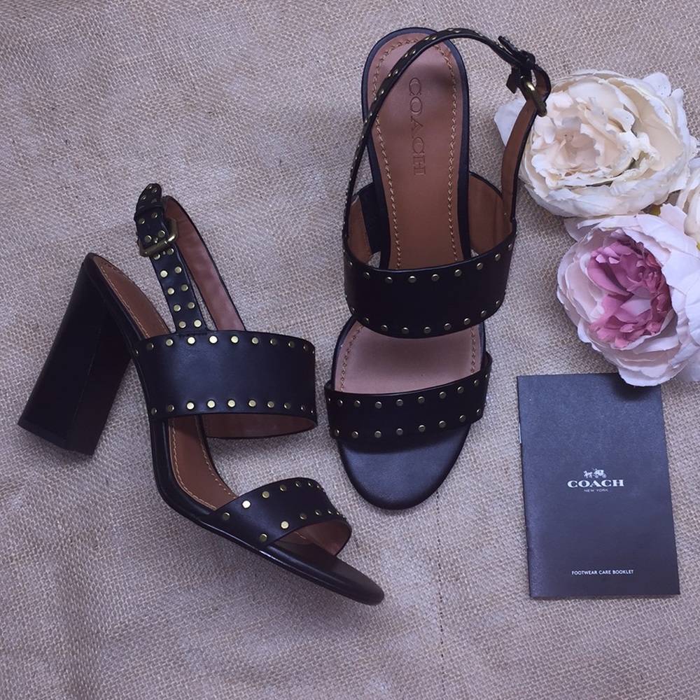 Coach Black Heeled Sandals 11M